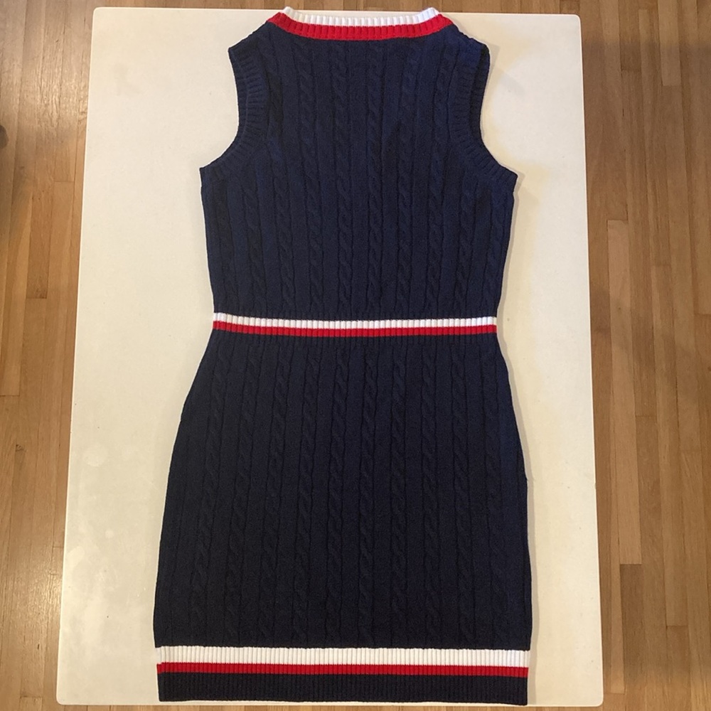 Fila’s Darian Sweater Knit Dress Navy/Red/White XS - Picture 10 of 11